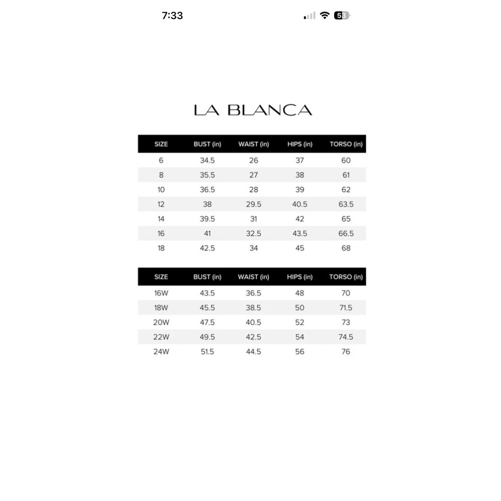 NWT La Blanca Swimsuit Womens 16W black one piece adjustable straps MSRP  $109 - Picture 5 of 12